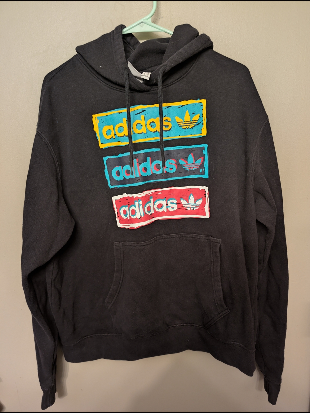 Adidas Originals Trefoil Graphic Hoodie Black Size Large